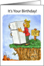 Lovers Leap, Humorous Birthday Wishes card