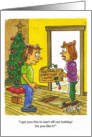 Pretangled Christmas Lights, Christmas Humor card