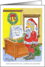 Santa finds a Christmas accept cookies note card