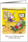 Happy Holidays - Santa With Easter Bunny card