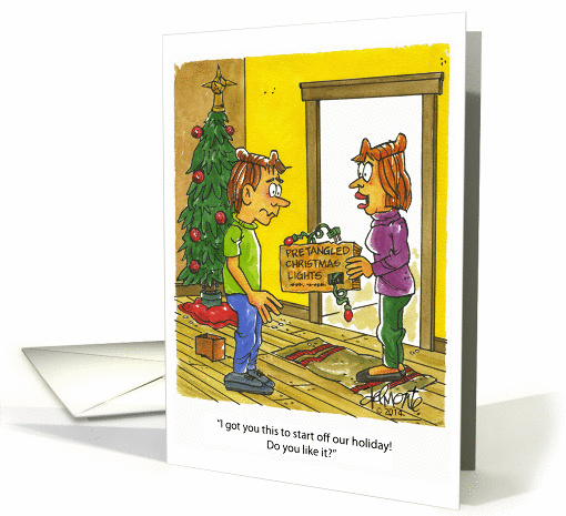 Pretangled Christmas Lights, Christmas Humor card (1350348)
