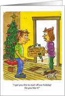 Pretangled Christmas Lights, Christmas Humor card