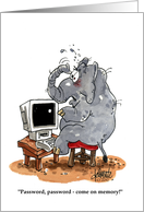 World Password Day Greeting Elephant at Computer card