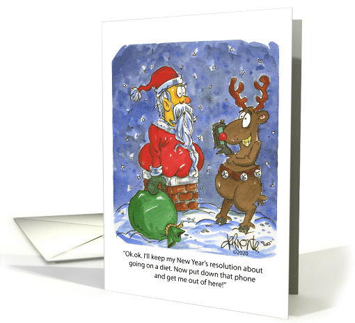 Santa With Social Media Chimney Stuck card (1646414)