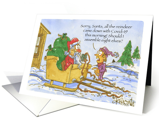 Christmas Coronavirus Greetings With Santa card (1681026)