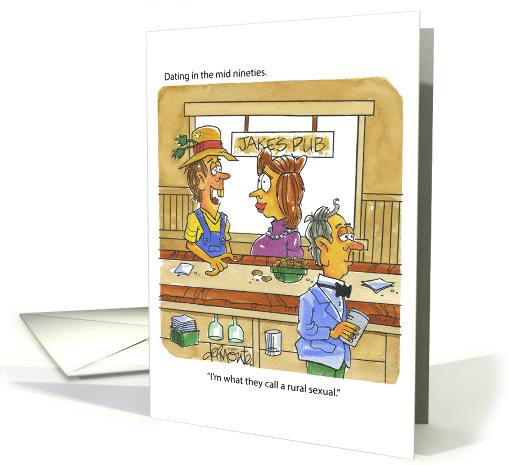 1990s Birthday Rural Farmer Pub Scene Dating Nineties Child card