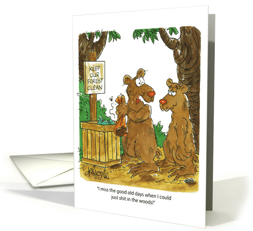 Birthday Good Old Days With Two Bears in The Woods card (1724802)