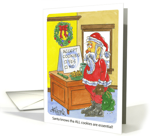Santa knows ALL Christmas cookies are essential card (1749700)