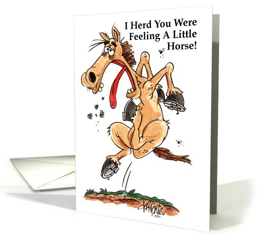 Get Well Sick Horse card (300649)