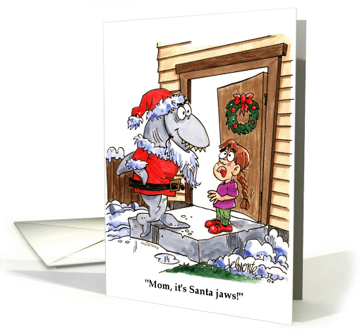 Santa Jaws Happy Holidays card (383222)