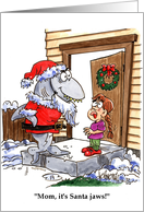 Santa Jaws Happy Holidays card