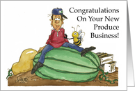 Congratulations New Produce Business card