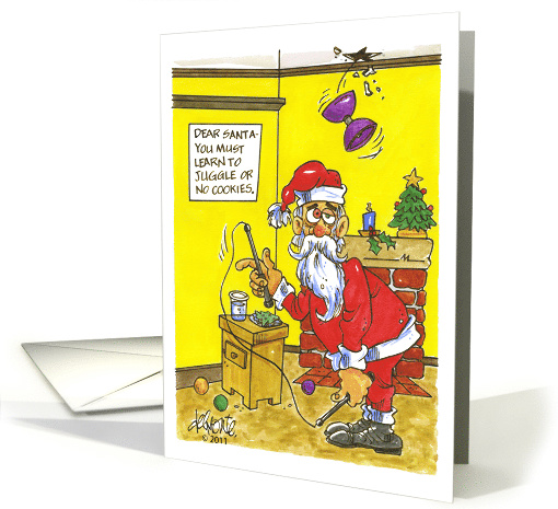Christmas Juggling Santa card (784268)