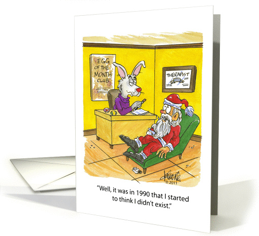Happy Holidays - Santa With Easter Bunny card (846453)