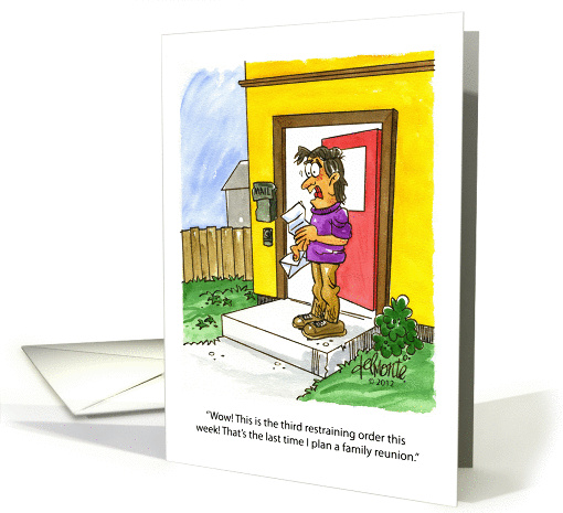 Family Reunion invite, Cartoon Man Getting Restraining... (961211)