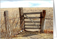 Pasture Gate - rustic wood card