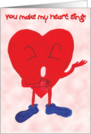 Singing Heart Valentine card