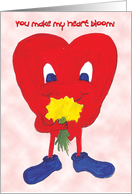 Blooming Heart Valentine card