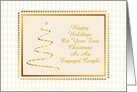 Christmas-Gold Tree For First-Engaged Couple-Custom card