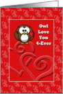 Owl With Rose/Hearts/Love/ card