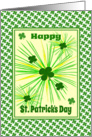St. Patrick’s Day Four Leaf Clovers and Fireworks card