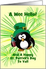 St. Patrick’s Day Drunken Penguin with Booze/Custom Card