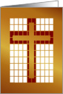 Easter Cross/Stained Glass ’Look’ /Red and Gold Design card