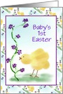 Baby’s First Easter Card With Chick and Flowers card