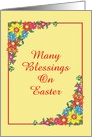 Easter Floral Design//Custom/Yellow Background card