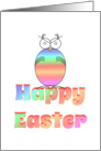 Happy Easter/ Easter Owl/Bird/Pastel/Egg card