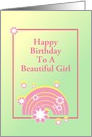 Pink Rainbow Design/Custom Birthday Card For Girl card