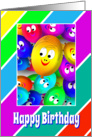 Birthday Card With Colorful Happy Face Ballons card