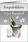 Congratulations/Engagement/Champagne/Hearts card
