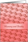 Anniversary/Mummy and Daddy//Hearts/Ribbon/Custom card