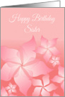 Birthday Card With Floral Abstract/For Sister card
