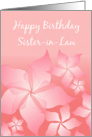 Birthday Card With Floral Abstract/For Sister-in-Law card