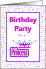Birthday Party Invitation/Princess/Pink/Purple/Crown card