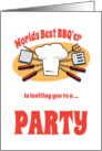 BBQ Party Invitation/BBQ Utensils/Chefs Hat/ card