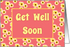 Get Well Soon Card With Cute Yellow Daisey Design card