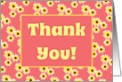 Thank You Card With Cute Yellow Daisies Design card