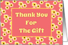 Thank You For The Gift Card With Cute Yellow Daisies/Design card