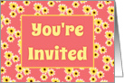 Invitation With Yellow Daisies Design/You’re Invited card