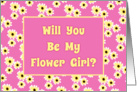 Cute Flower Girl Card With Yellow Daisies/Design card
