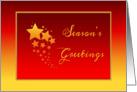 Gold and Red Season’s Greetings Card With Stars card