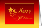 Happy Festivus Gold and Red Card With Stars card