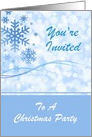 Christmas Party Invitation With Blue Snowflake Design/Custom card