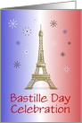 Bastille Day Party Invitation/Eiffel Tower/Blue White Red/Custom card