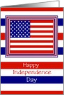 Independence Day Card With American Flag/Custom card