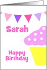 Happy Birthday/Cupcake/Custom Name Card For Girls card