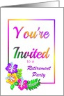 Colorful Floral Designed Customizable Retirement Party Invitation card